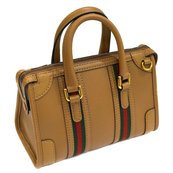 Gucci Web Stripe Shoulder Bag Sherry Line Brown Green Navy Blue Red - Picture 2 of 9